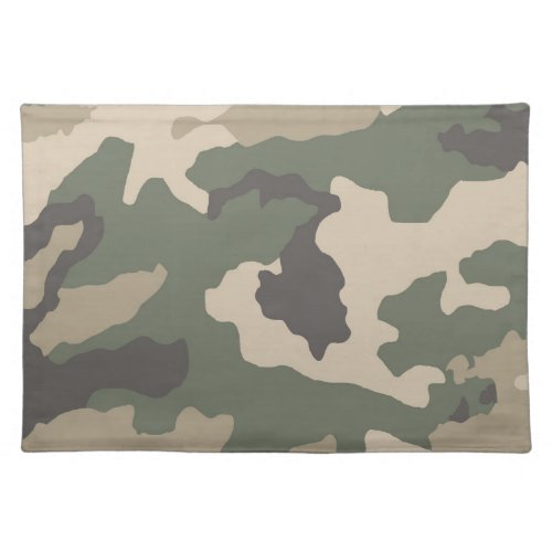 Green Camo Pattern Cloth Placemat