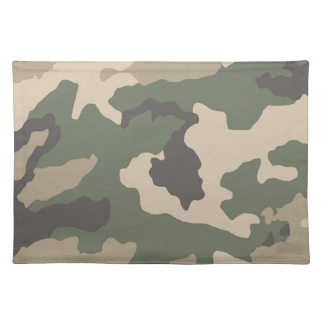 Green Camo Pattern Cloth Placemat (Front)