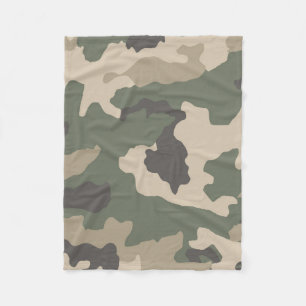 Green Camo Pattern Fleece Blanket