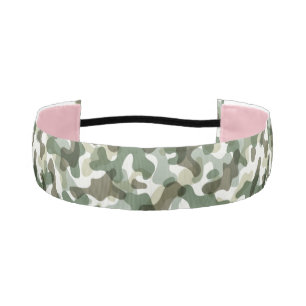 Green Camo pattern in earth tones with brown Athletic Headband