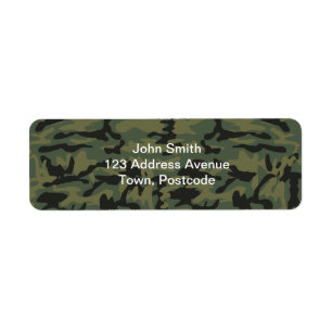 Green camo pattern label