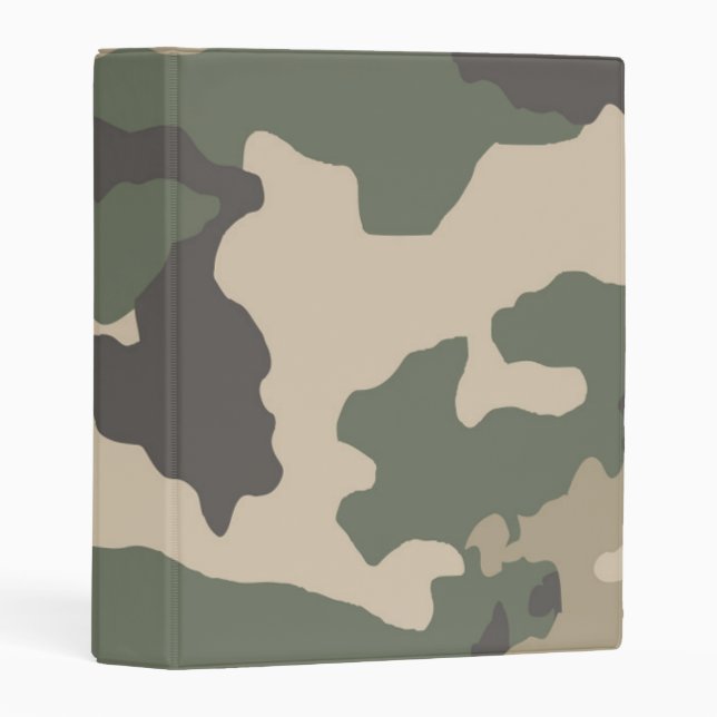 Green Camo Pattern Mini Binder (Front/Spine)