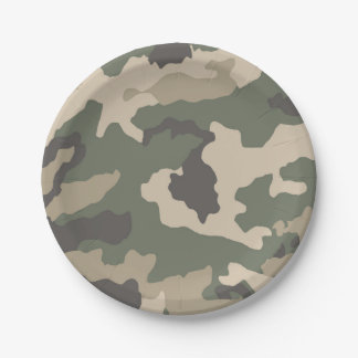Green Camo Pattern Paper Plates