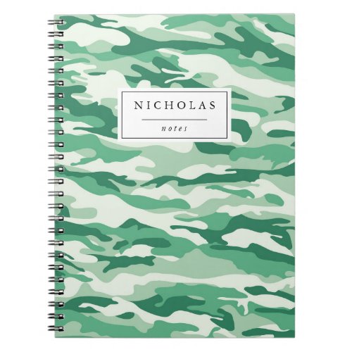 Green Camo Pattern Personalized Notebook