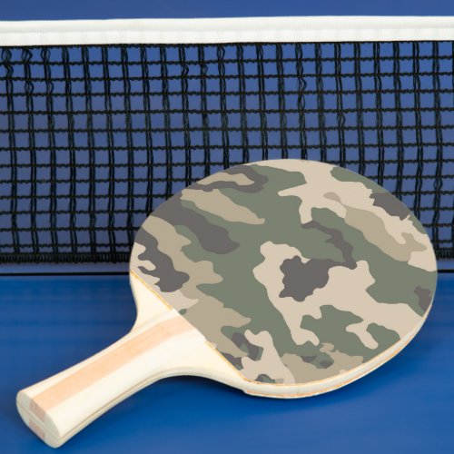 Green Camo Pattern Ping Pong Paddle