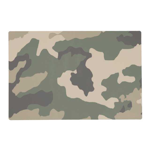 Green Camo Pattern Placemat (Front)