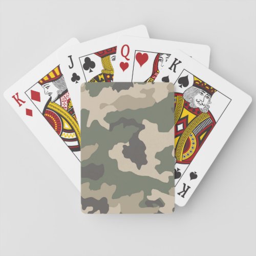 Green Camo Pattern Poker Cards
