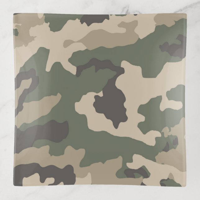 Green Camo Pattern Trinket Tray (Front)