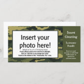 Green Camo Photo Greeting Holiday Card (Front/Back)