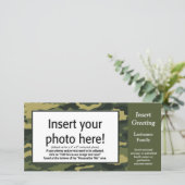 Green Camo Photo Greeting Holiday Card (Standing Front)