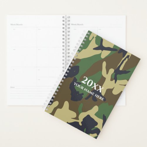 Green Camo Planner Notebook