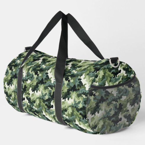 Green Camo Print Duffle Bag