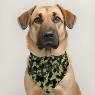 Green Camo Print Pet Bandana Collar
