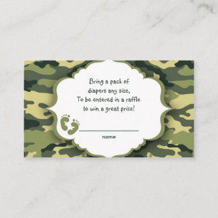 Green Camo raffle tickets or insert cards
