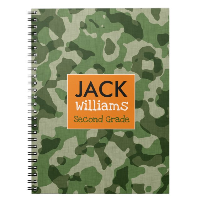 Green Camo School Notebook (Front)
