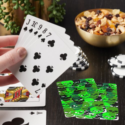 Green Camo Skull Classic Playing Cards