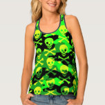 Green Camo Skull Tank Top