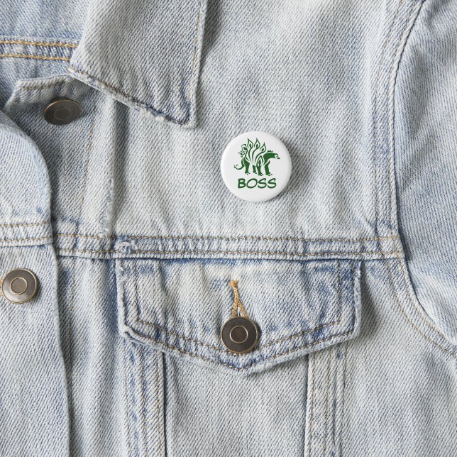 Green Camo Stegosaurus Spiked  Dinosaur  Button (In Situ)