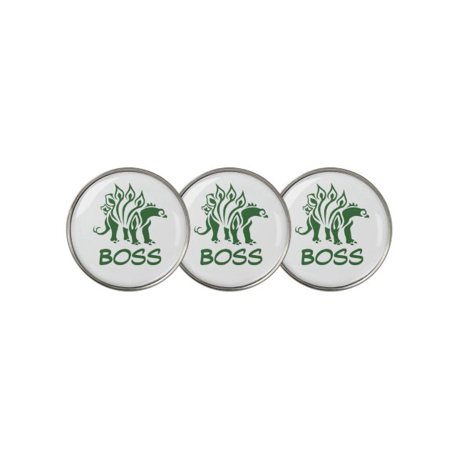 Green Camo Stegosaurus Spiked  Dinosaur  Golf Ball Marker (3 Up)