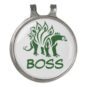 Green Camo Stegosaurus Spiked Dinosaur Golf Hat Clip