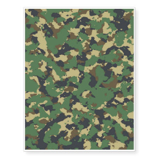 Green camo temporary tattoos