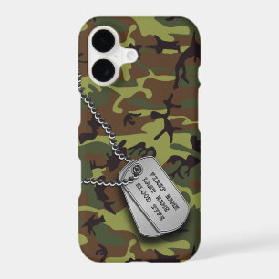 Green Camo w/ Dog Tag iPhone 17 Case