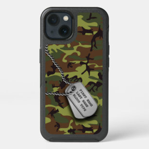 Green Camo w/ Dog Tag iPhone 13 Case