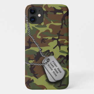 Green Camo w/ Dog Tags iPhone 11 Case