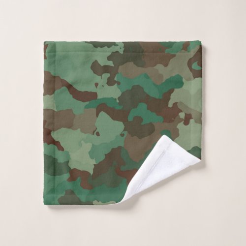 Green camo wash cloth