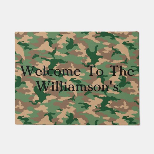 Green Camo Welcome Doormat