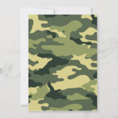 Green Camo with Light Pink Birthday Party Invite (Back)