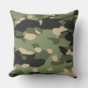 Green Camou Throw Pillow