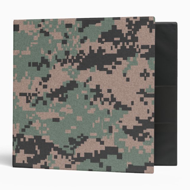 Green Camouflage 3 Ring Binder (Front/Inside)