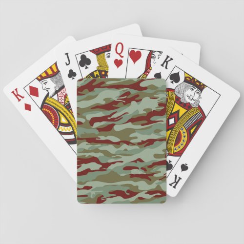 Green Camouflage Army Boot Camp Soldier Poker Cards