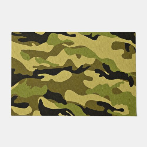 Green camouflage army texture doormat