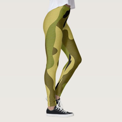 Green camouflage army texture leggings