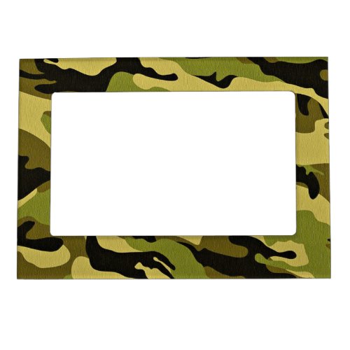 Green camouflage army texture magnetic picture frame