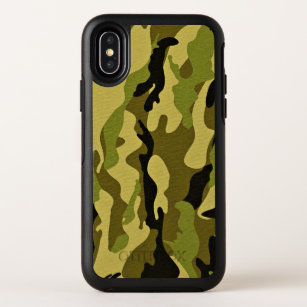 Green camouflage army texture OtterBox symmetry iPhone x case