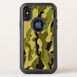 Green camouflage army texture OtterBox defender iPhone x case