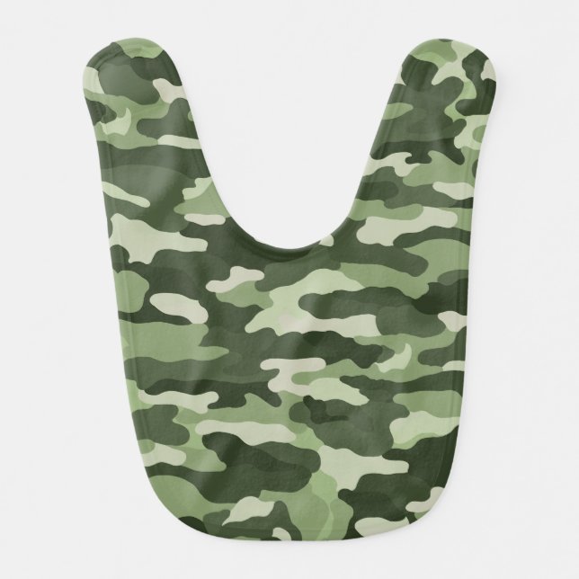 Green Camouflage Baby Bib (Front)