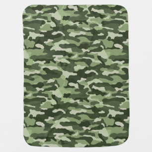 Green Camouflage Baby Blanket