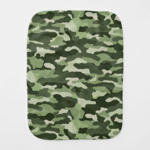 Green Camouflage Baby Burp Cloth