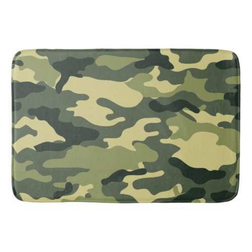 Green camouflage  bath mat