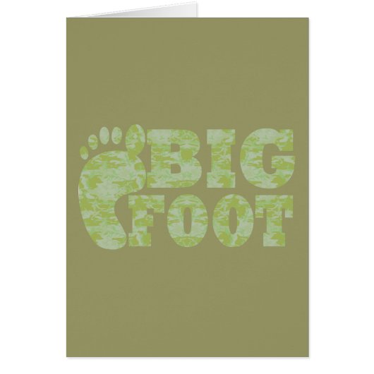 Green camouflage Bigfoot text Cards (Front)