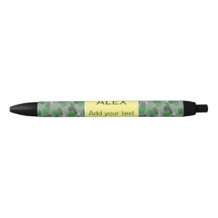 Green camouflage camo add name text school college pen
