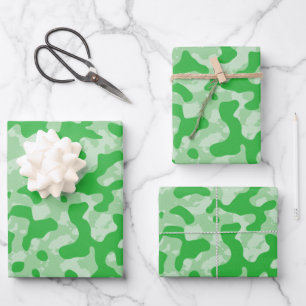 Green Camouflage Camo Wrapping Paper Sheets