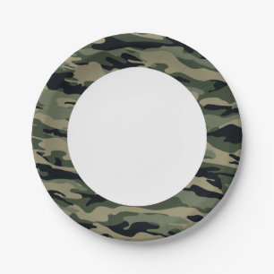 Green Camouflage. Camo your Paper Plates