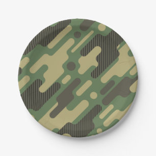 Green Camouflage. Camo your Paper Plates