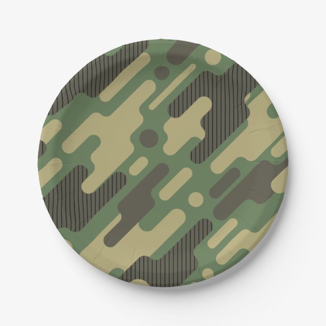 Green Camouflage. Camo your Paper Plates (Front)