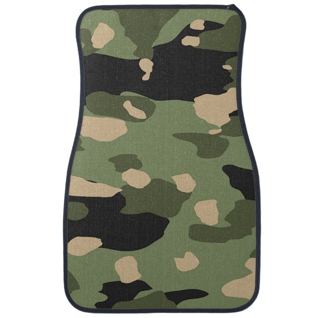Green Camouflage  Car Floor Mat (Front)